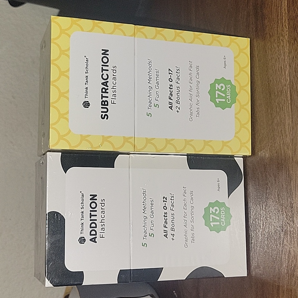 Think tank scholar addition and substraction flashcards